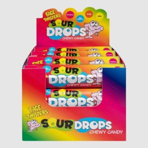 Face Twisters Sour Drops Chewy Candy 3.53oz 12 ct